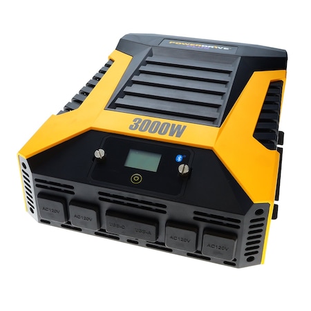 Powerdrive Power Inverter, Modified Sine Wave, 6,000 W Peak, 3,000 W Continuous, 4 Outlets PWD3000P